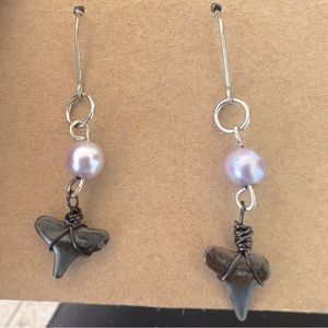 Handmade shark tooth earrings